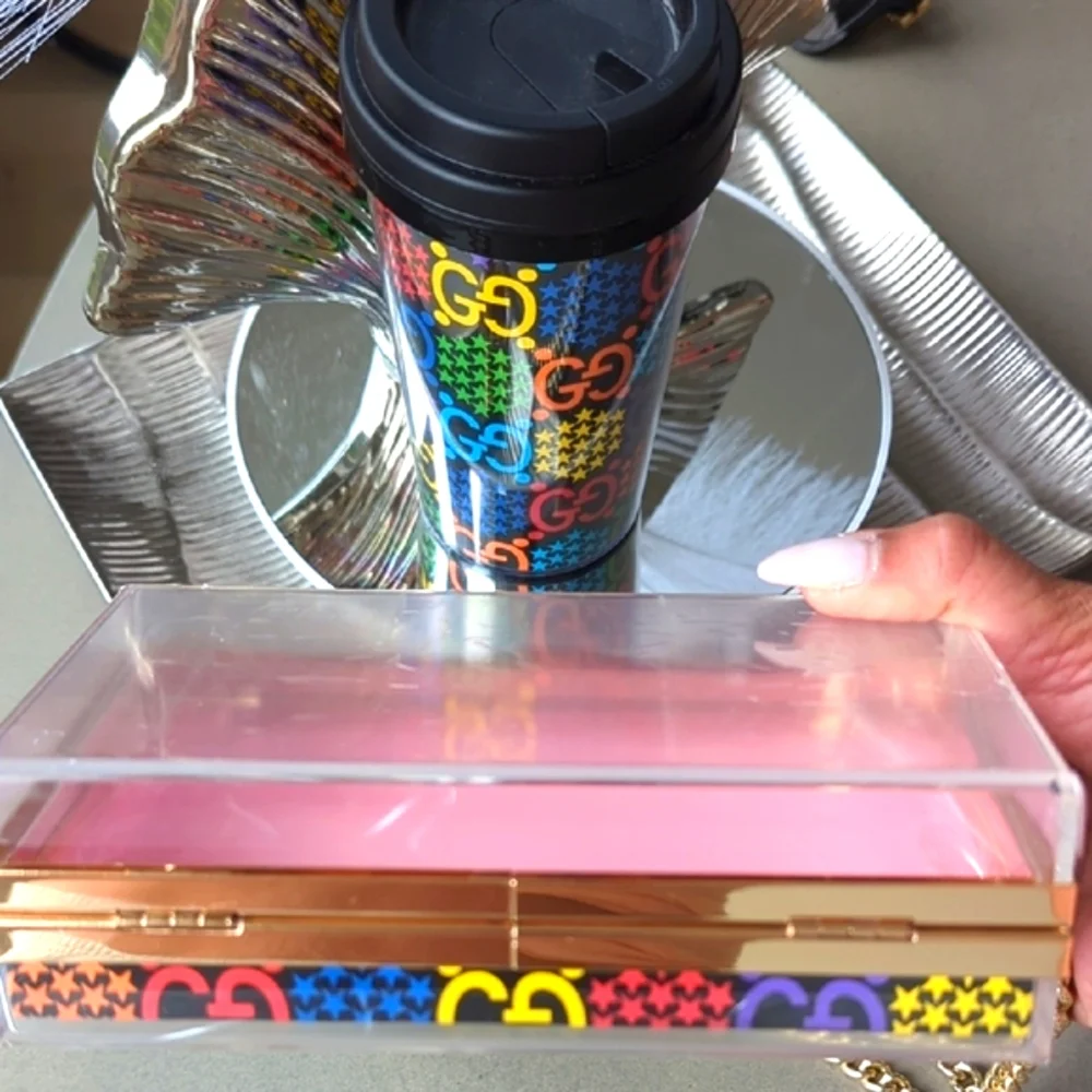 Upcycled Gucci Psychedelic Rainbow 🌈 Paper Shopping Bag Novelty Clutch